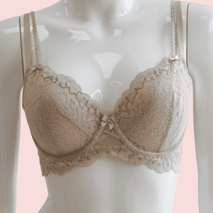 MEDIA COPA DOBLE EN ENCAJE Y TULL ENIGMA BEIGE